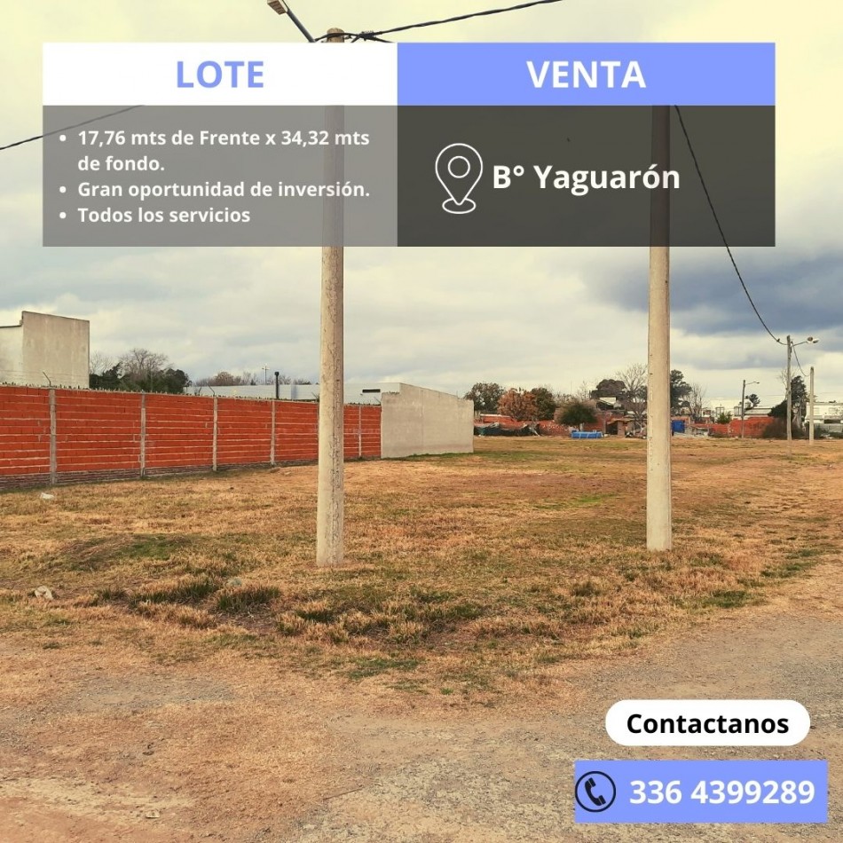 Gran Lote en Barrio Yaguaron