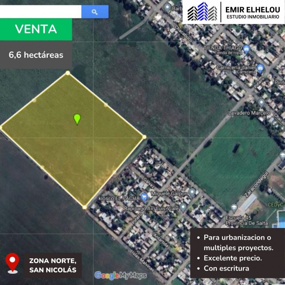 Fraccion de campo de 6,6 hectareas en San Nicolas