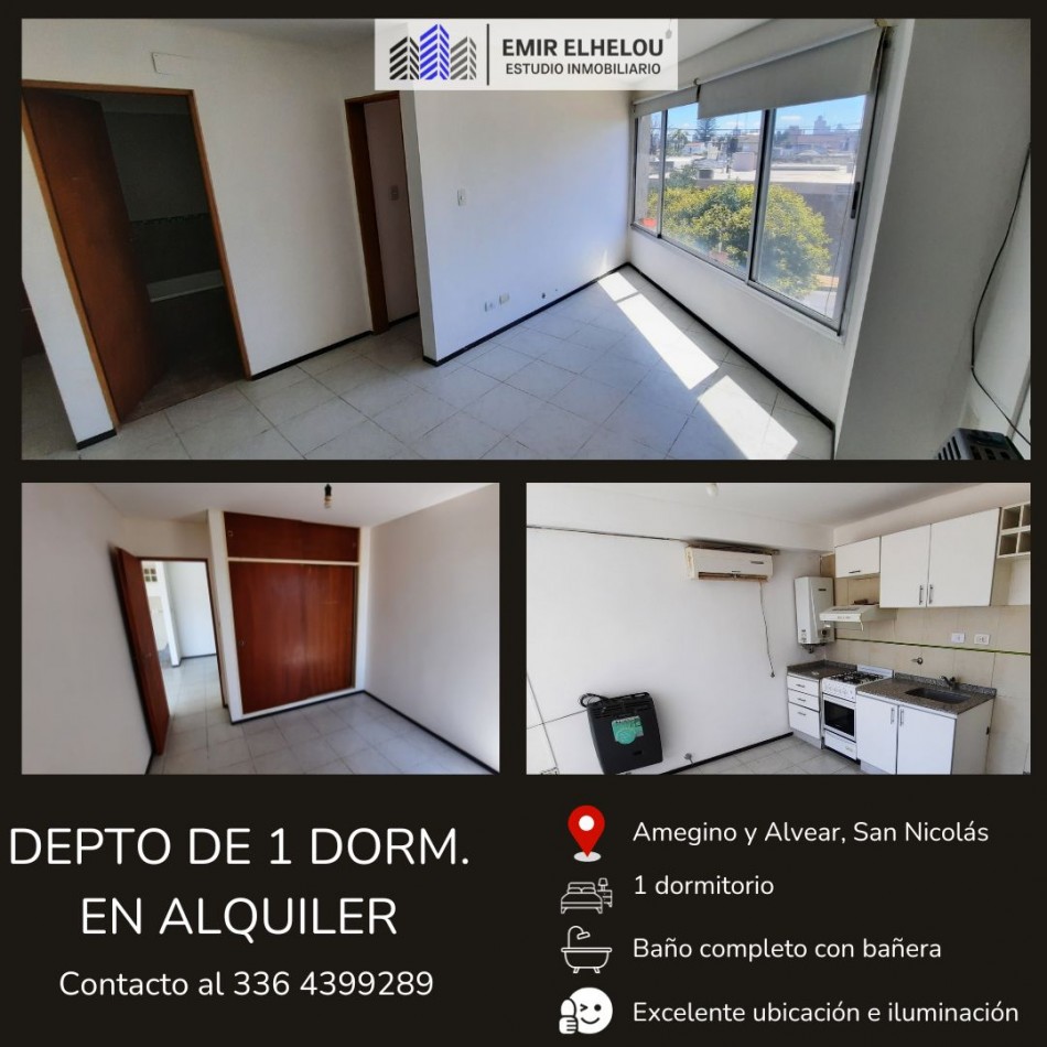 Departamento de un dormitorio en alquiler en Alvear y Ameghino.