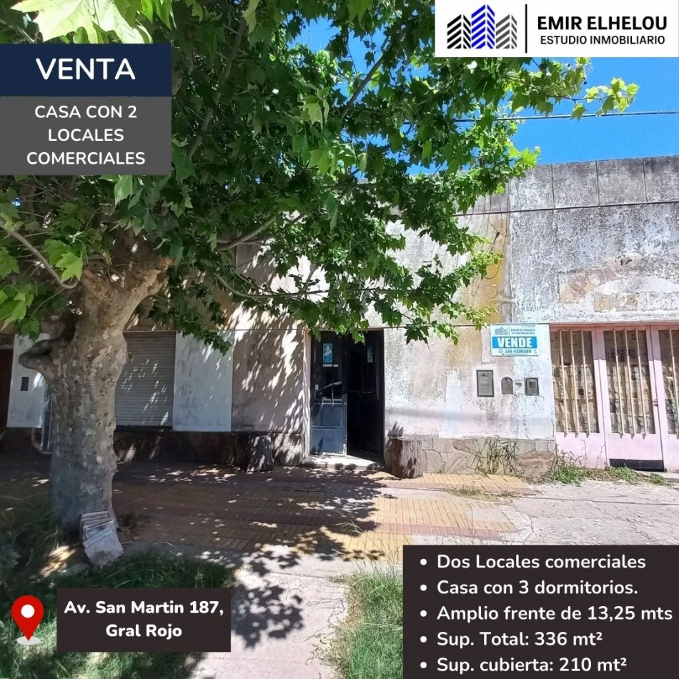 Casa con amplio frente ideal proyecto comercial en General Rojo