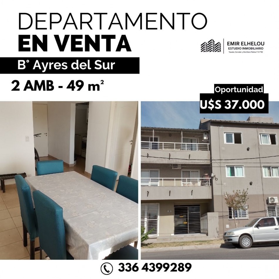 Depto. de un dormitorio en Barrio Ayres del Sur