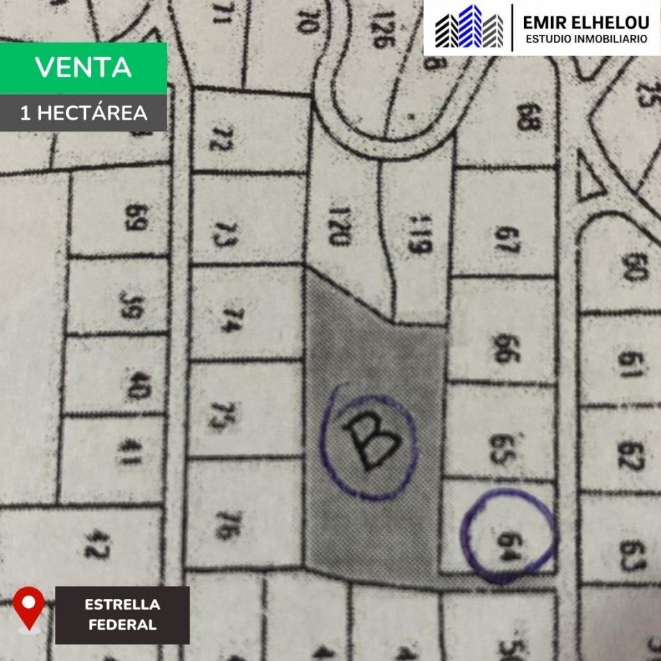 Lote de 1 hectarea en Estancia Estrella Federal