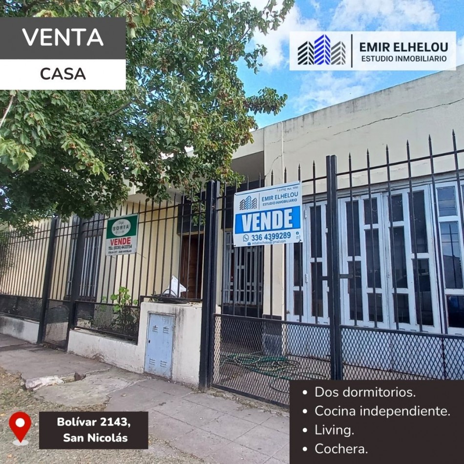 Casa de dos dormitorios ubicada en Bolivar 2143, Barrio Golf.