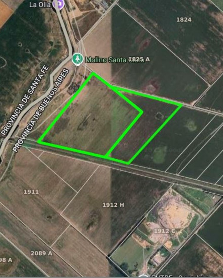 Campo de 28 hectareas en zona Molino Santa Clara