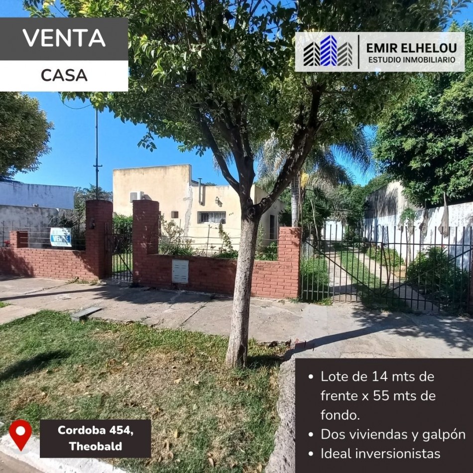 Casa en amplio lote en Theobald, Santa Fe