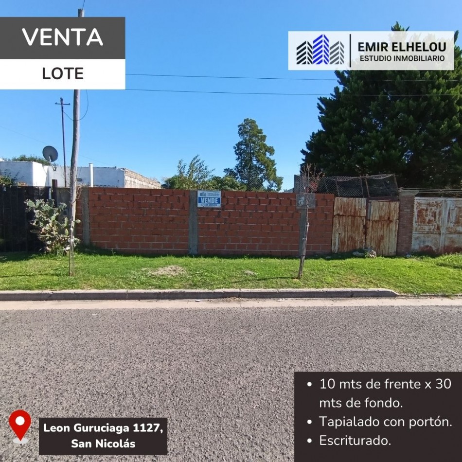 Lote en Leon Guruciaga y Azopardo