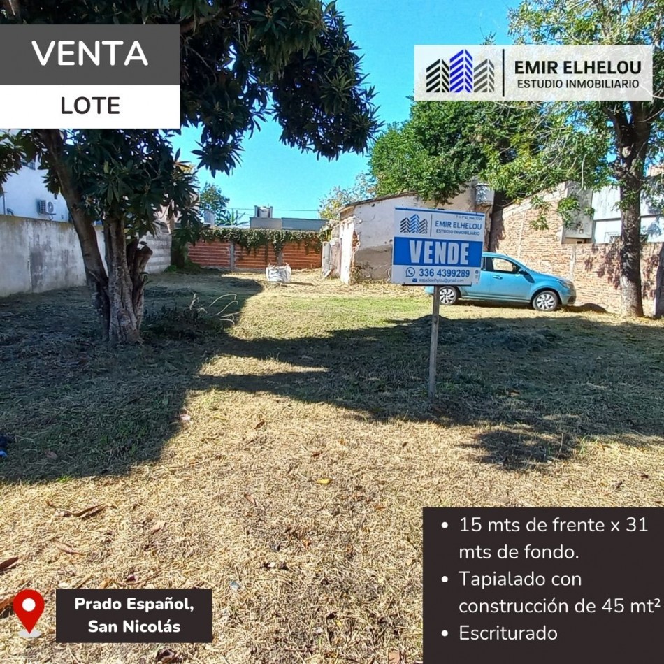Hermoso Lote en Barrio Prado Español