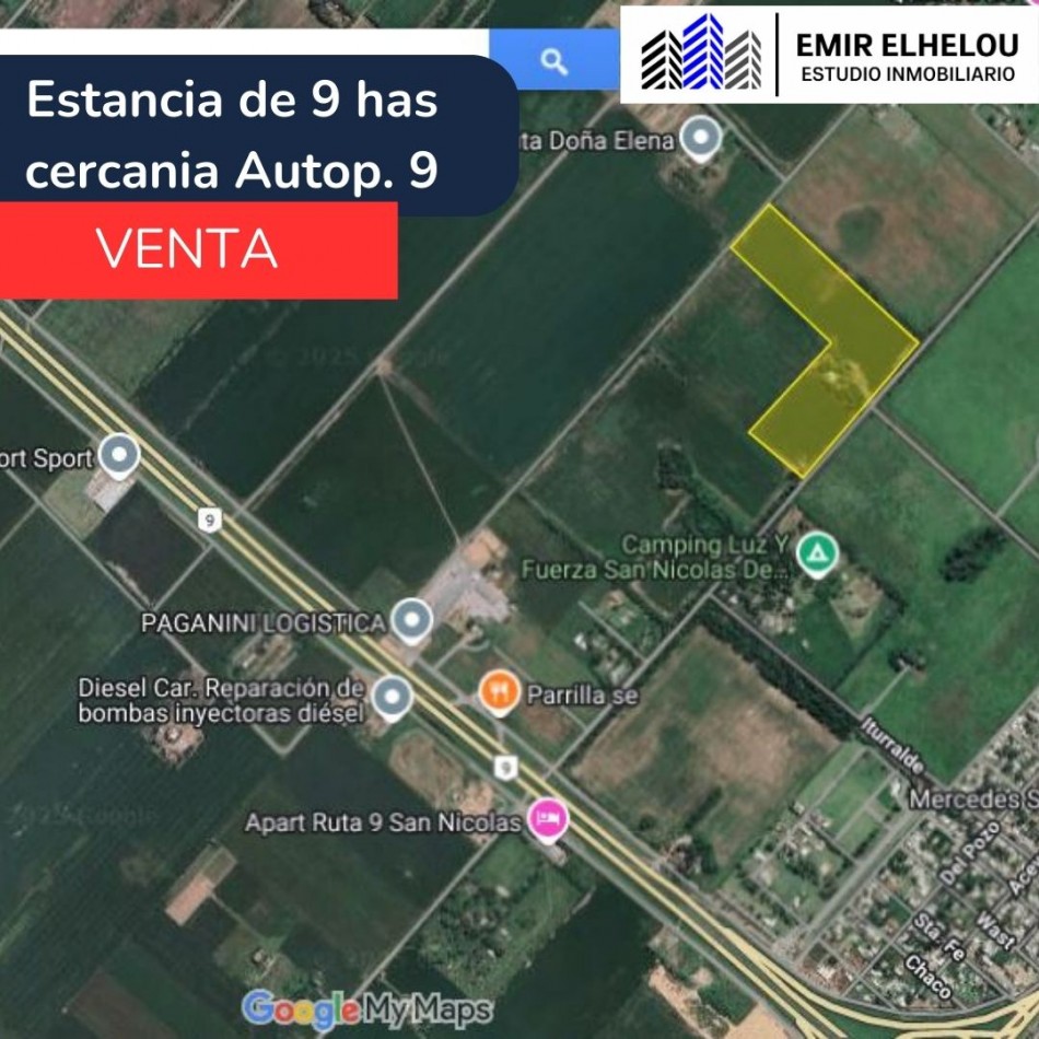 Campo de 9 hectareas en San Nicolas