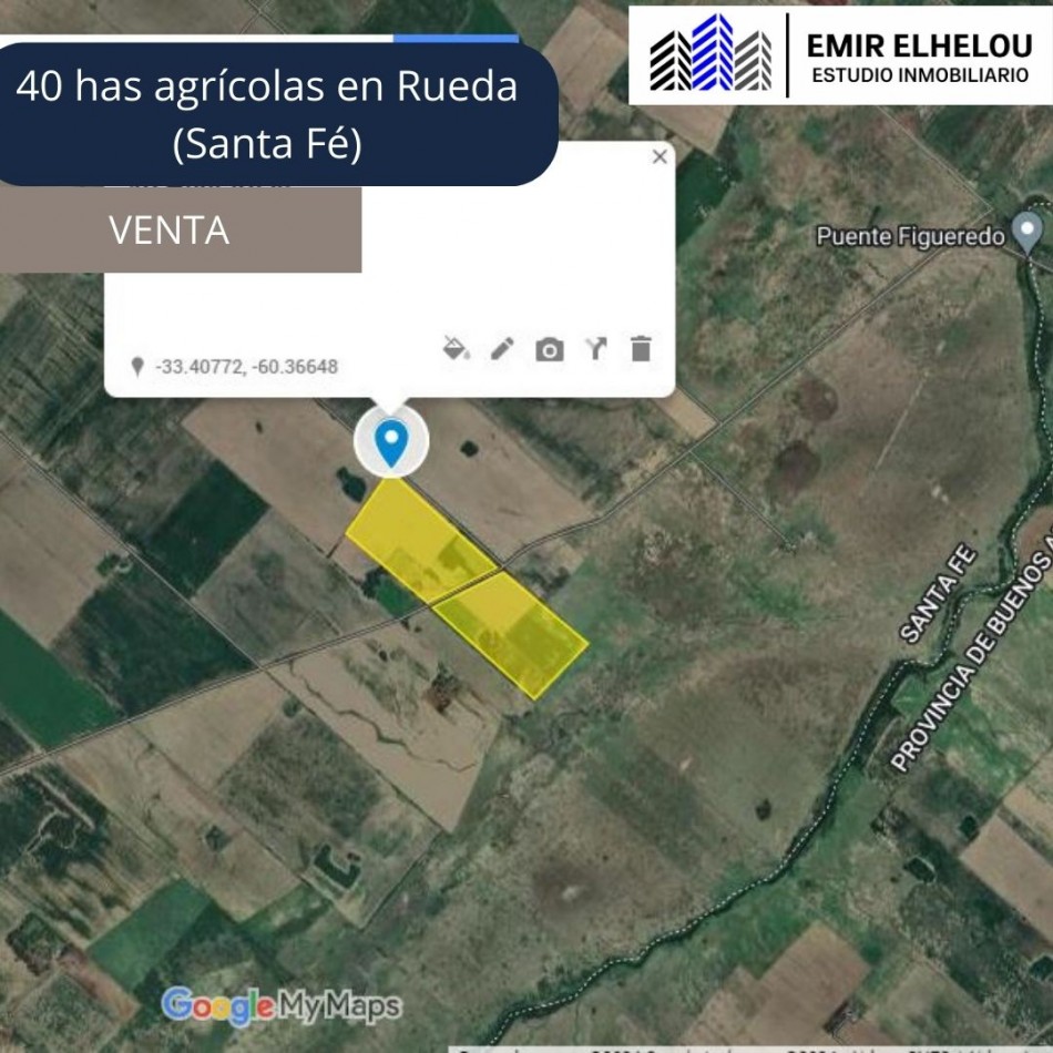 Campo agricola de 40 hectareas en Rueda (Santa Fe)